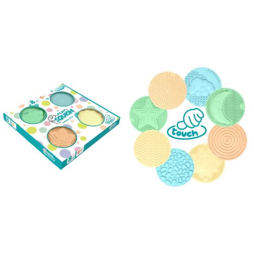 MOCHTOYS Play&Squish szenzorikus szőnyeg -kerek tapilapok 8db PASZTELL