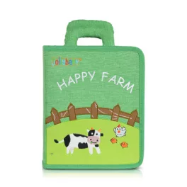Moni MONTESSORI foglalkoztató könyv textilből Happy Farm