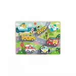 TOOKY Toy fapuzzle kirakó, forma illesztős közlekedés 9dbos