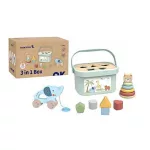 Moni Tooky toy 3in1 készségfejlesztő doboz formabedobóval