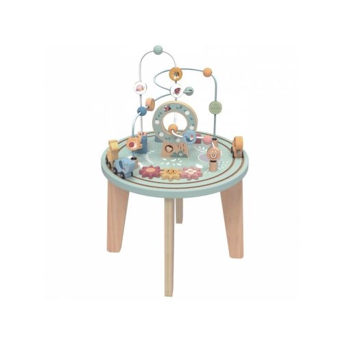 TOOKY Toy activity kerek asztalka, golyópályával, sínnel, állatokkal PASZTEL