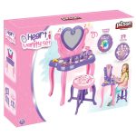 Pilsan smink asztal, szépségszett make up asztal+szék PINK/Lila
