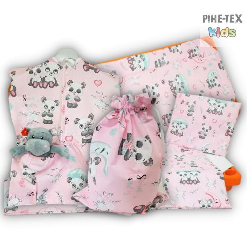 Pihe-Tex Ovis kezdőcsomag, Óvodai derékaljjal  /4 Részes szett Sweet Panda (579/R)/