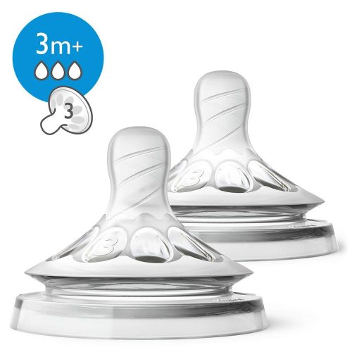 Avent etetőcumi Natural 2db 3 lyukú 3hó