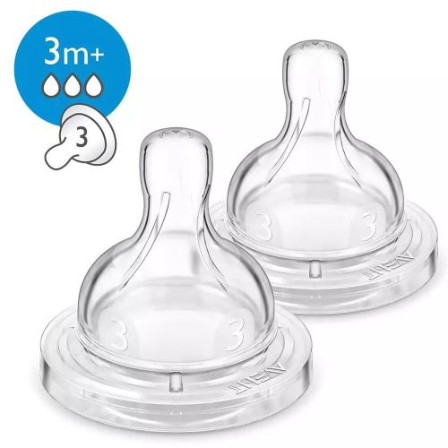 Avent etetőcumi Classic Anti-Colic 2db 3 lyukú 3hó