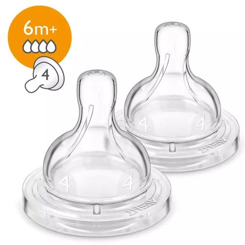 Avent etetőcumi Classic Anti-Colic 2db 4 lyukú 6hó