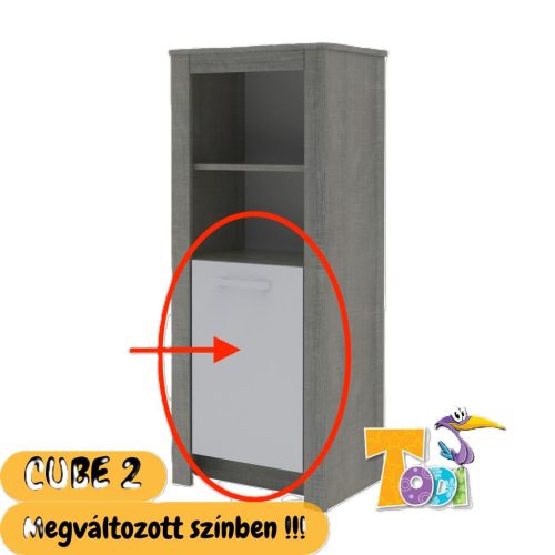 Todi Cube 2 – keskeny nyitott +1 ajtós szekrény (140 cm magas)