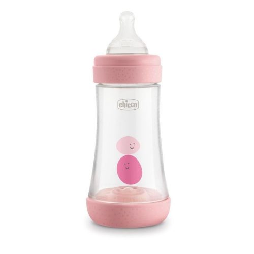 Chicco Perfect5  biofunkcionális cumisüveg 240 mlközepesen gyors rózsaszín